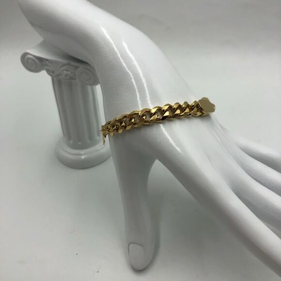 18K Gold Plated Women's Chunky Chain Bracelet Bold Fashion Statement Jewelry - Picture 5 of 10